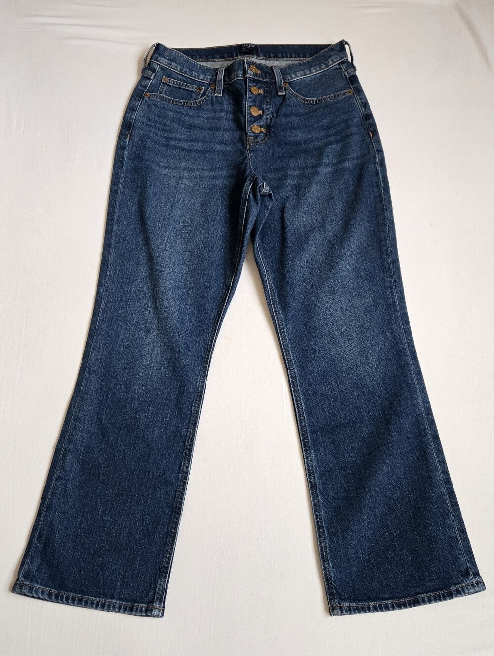 J. Crew Factory Mid Rise Crop Flare Jeans Button Fly Style #BT094 Size 26